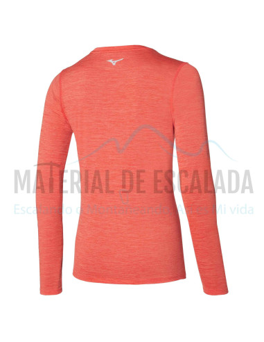 Camiseta manga larga mujer | MIZUNO Impulse core LS  TEE Living Coral