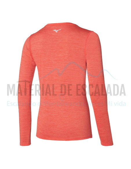 Camiseta manga larga mujer | MIZUNO Impulse core LS  TEE Living Coral