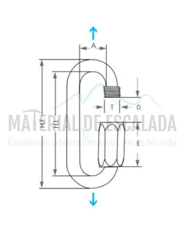 Maillon Rapide gran apertura 7mm Certificacion EPI