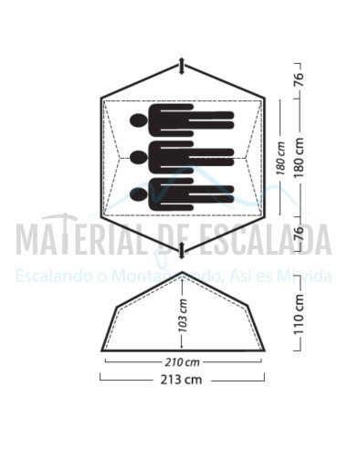 Tienda de campaña ligera 3 personas | COLUMBUS Ultra 3
