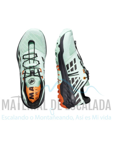 Zapatillas trail runing mujer| Mammut sertig tr low GTX wmn neon mint-black