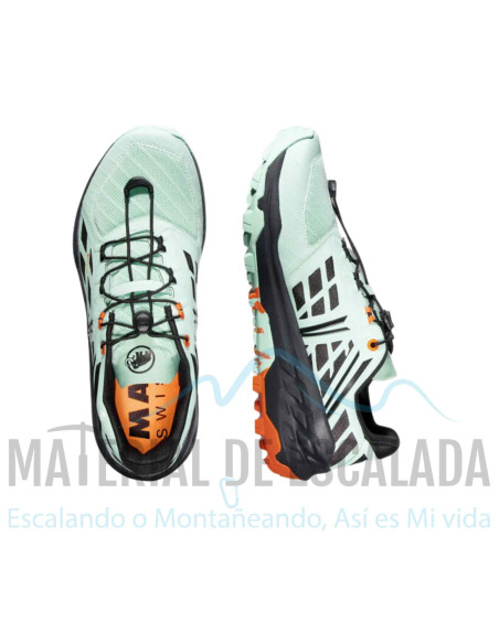 Zapatillas trail runing mujer| Mammut sertig tr low GTX wmn neon mint-black