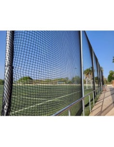Red de PROTECCIÓN POLIPROPILENO NEGRA 40mm HILO  35mm 6x3m Aviarios, campos de deportes, padel, tenis