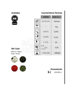 Cuerda trabajos Verticales Kordas WORK 10,5 mm - Rollo 200 metros - WORK BLANCA 2
