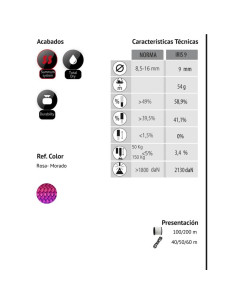 Cuerda de Barrancos Semiestática Kordas IRIS 9 mm BOBINA 100 Metros - KORDAS IRIS 9 ROSA (1) 2